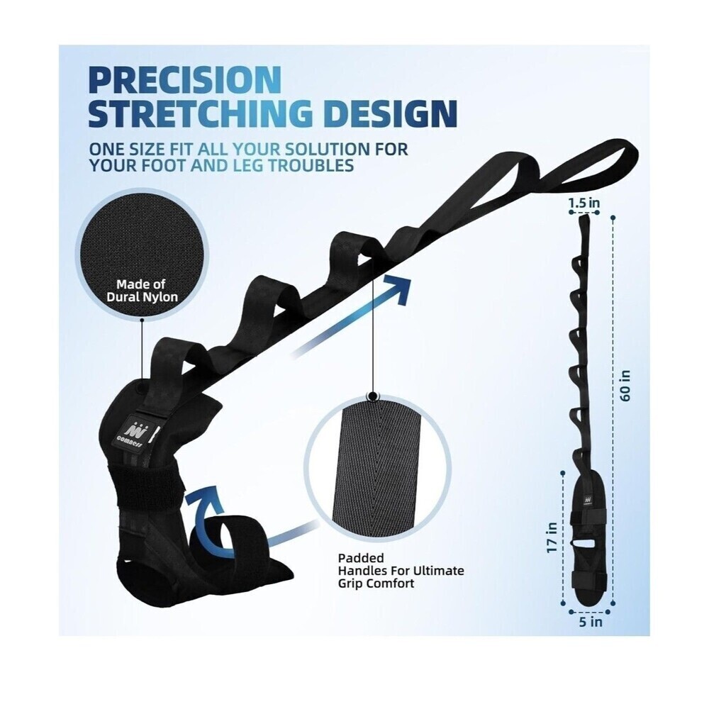 Foot and Calf Stretcher-Stretching Strap For Plantar Fasciitis, Heel Spurs, Foot - Picture 7 of 8